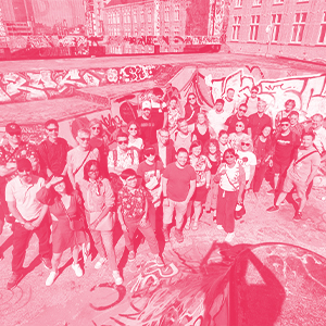 Notre équipe dans un skate parc
